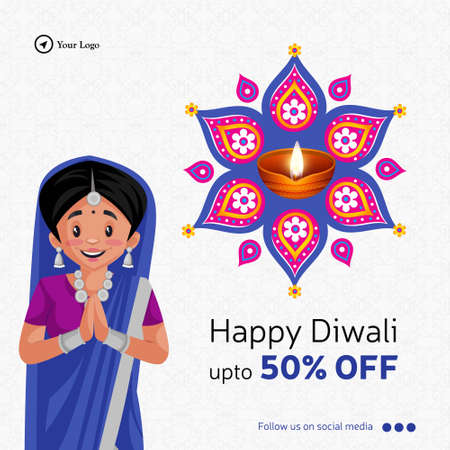 Banner design of diwali festival offers template.のイラスト素材