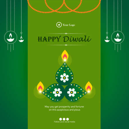 Happy diwali banner design festival offer template.のイラスト素材