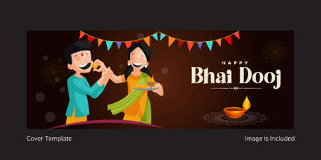 Cover page design of Indian festival happy bhai dooj template.のイラスト素材