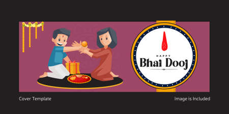 Cover page design of Indian festival happy bhai dooj template.のイラスト素材