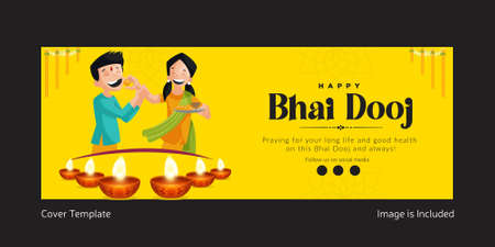 Cover page design of Indian festival happy bhai dooj template.のイラスト素材