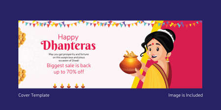 Cover page design of Indian festival happy Dhanteras template.のイラスト素材