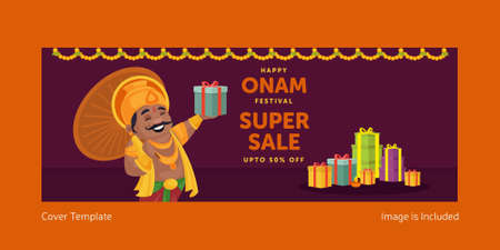 Indian festival happy Onam cover page design.のイラスト素材