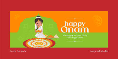 Indian festival happy Onam cover page design.のイラスト素材