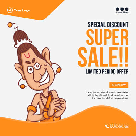 Banner design of super sale limited period offer template.のイラスト素材