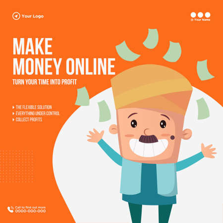 Banner design of make money online template.のイラスト素材