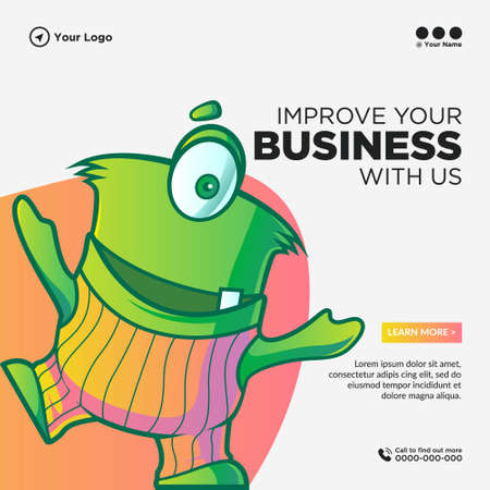 Banner design of improve your business with us template.のイラスト素材