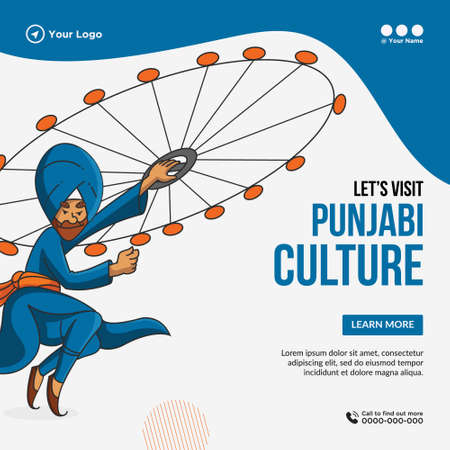 Banner design of let's visit Punjabi culture template.のイラスト素材