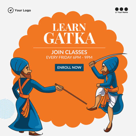 Banner design of learn gatka join classes template.のイラスト素材