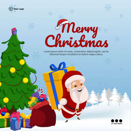 Creative banner design of Merry Christmas template.のイラスト素材