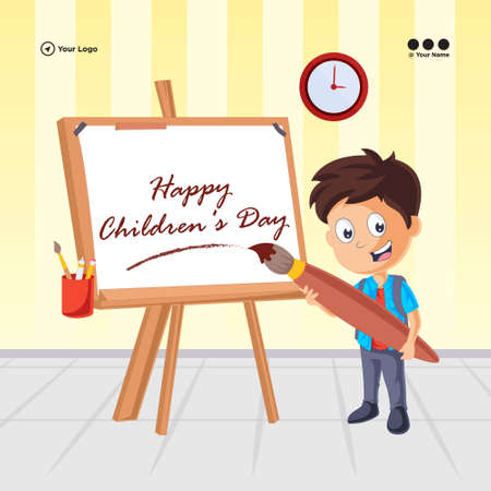 Creative banner design of happy children's day template.のイラスト素材