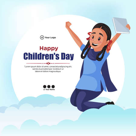 Creative banner design of happy children's day template.のイラスト素材