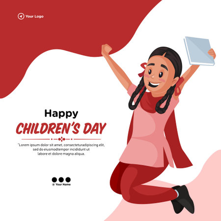 Creative banner design of happy children's day template.のイラスト素材