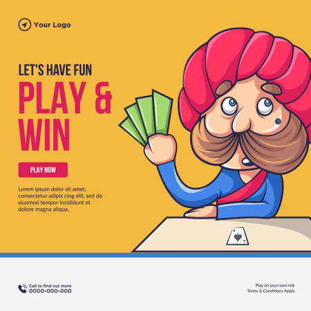 Banner design of let's have fun play and win template.のイラスト素材