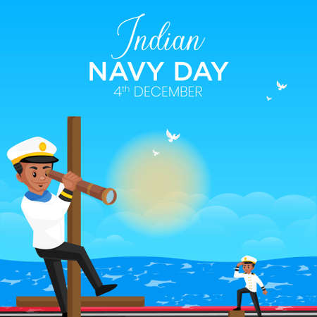 Banner design of Indian navy day template.のイラスト素材