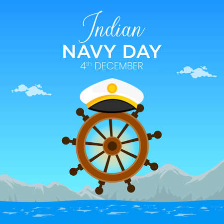 Banner design of Indian navy day template.のイラスト素材