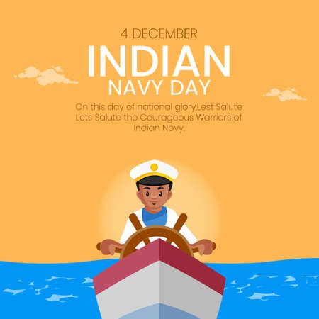 Banner design of Indian navy day template.のイラスト素材