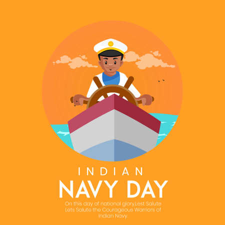 Banner design of Indian navy day template.のイラスト素材