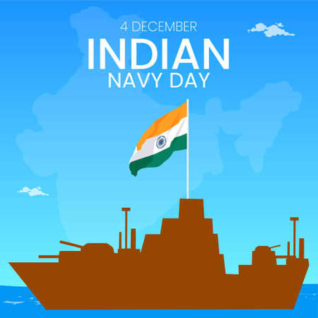 Banner design of Indian navy day template.のイラスト素材
