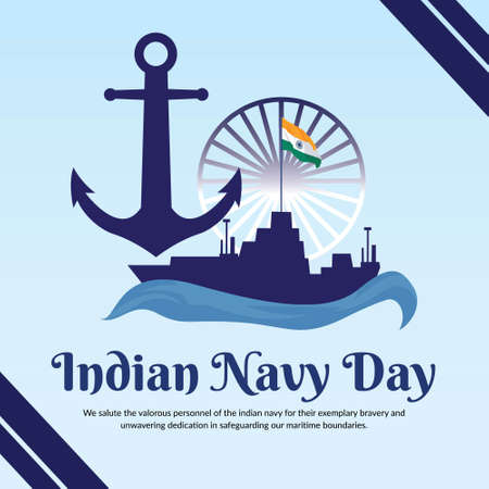 Banner design of Indian Navy Day template.のイラスト素材