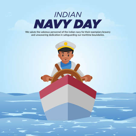 Banner design of Indian Navy Day template.のイラスト素材