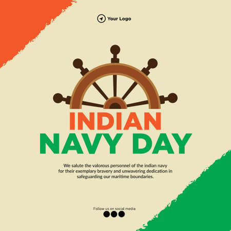 Banner design of Indian Navy Day template.のイラスト素材