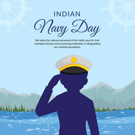 Banner design of Indian Navy Day template.のイラスト素材