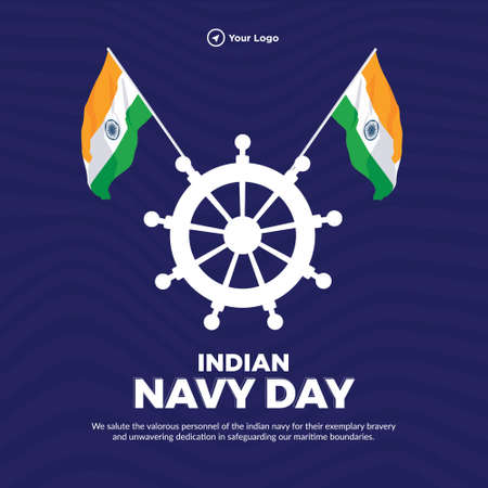 Banner design of Indian Navy Day  template.のイラスト素材