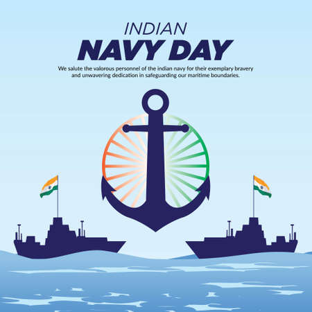 Banner design of Indian Navy Day template.のイラスト素材