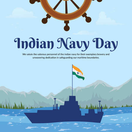Banner design of Indian Navy Day template.のイラスト素材