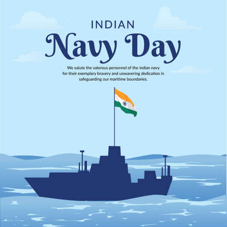 Banner design of Indian Navy Day template.のイラスト素材