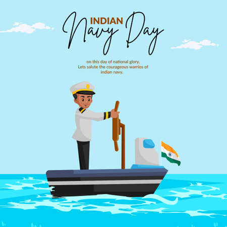 Banner design of Indian Navy Day template.のイラスト素材