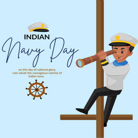 Banner design of Indian Navy Day template.のイラスト素材