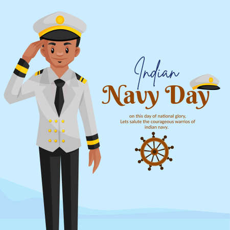 Banner design of Indian Navy Day template.のイラスト素材