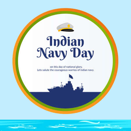 Banner design of Indian Navy Day template.のイラスト素材