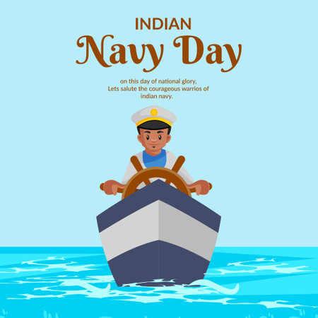 Banner design of Indian Navy Day template.のイラスト素材