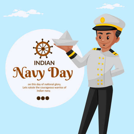 Banner design of Indian Navy Day template.のイラスト素材