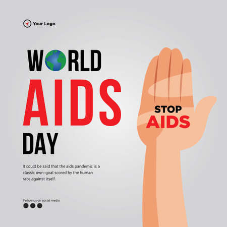 World Aids Day banner design template.のイラスト素材