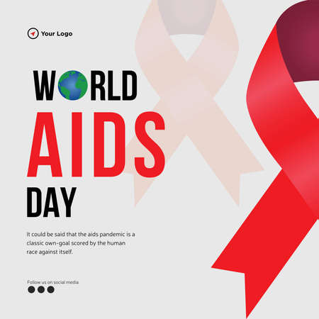 World Aids Day banner design template.のイラスト素材