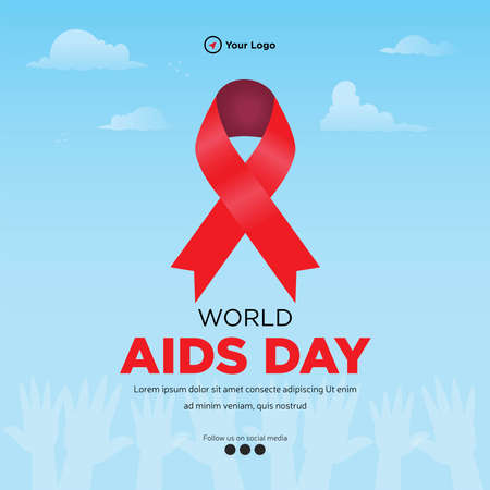 World Aids Day banner design template.のイラスト素材