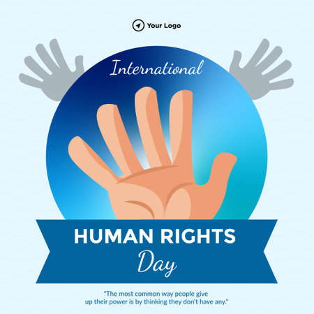 Banner design of international human rights day template.のイラスト素材
