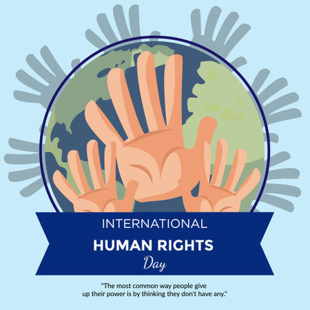 Banner design of international human rights day template.のイラスト素材