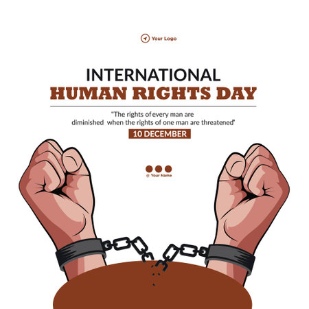 Flat banner design of international human rights day template.のイラスト素材