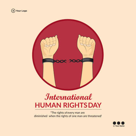 Flat banner design of international human rights day template.のイラスト素材