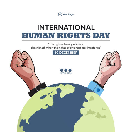 Flat banner design of international human rights day template.のイラスト素材