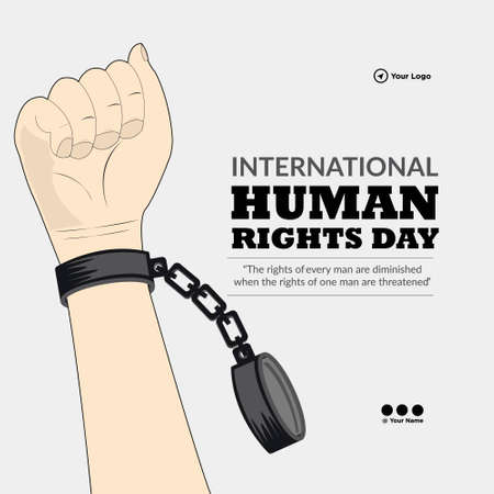 Flat banner design of international human rights day template.のイラスト素材