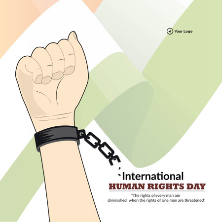 Flat banner design of international human rights day template.のイラスト素材