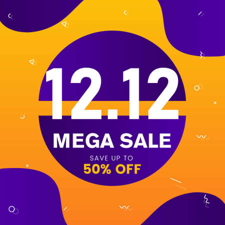 Mega sale banner design template.のイラスト素材