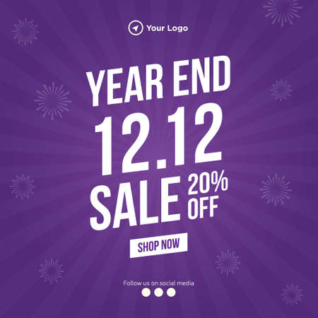 Year end sale banner design template.のイラスト素材