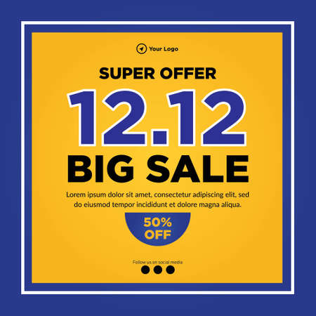 Super offer big sale banner design template.のイラスト素材